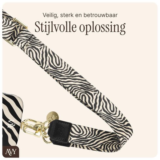 AVY Verstelbaar Nylon Crossbody Telefoonkoord (130CM) Serengeti Zebra afbeelding 5
