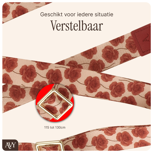 AVY Verstelbaar Nylon Crossbody Telefoonkoord (130CM) Botanique Roses afbeelding 6