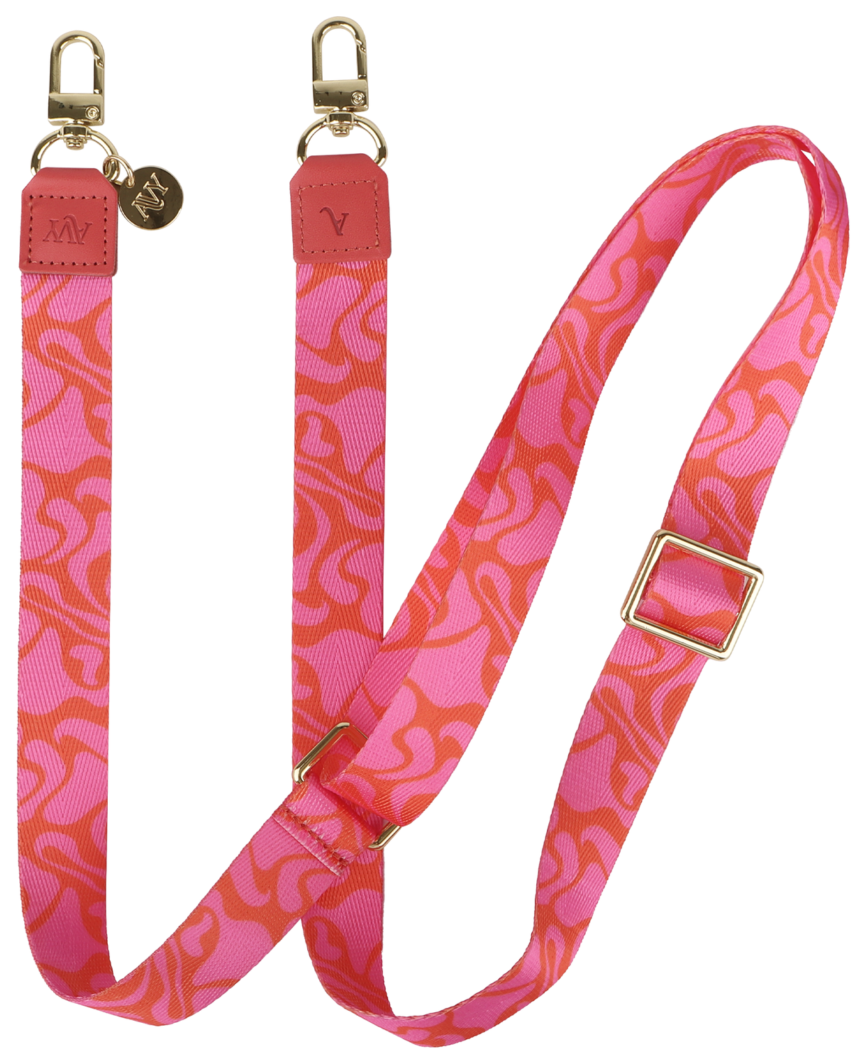 AVY Verstelbaar Nylon Crossbody Telefoonkoord (130CM) Rosé Twist afbeelding 1