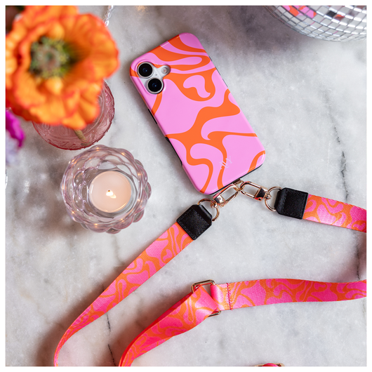 AVY Verstelbaar Nylon Crossbody Telefoonkoord (130CM) Rosé Twist afbeelding 5