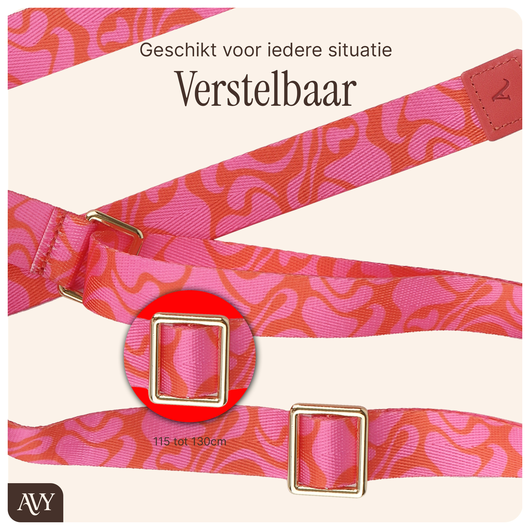 AVY Verstelbaar Nylon Crossbody Telefoonkoord (130CM) Rosé Twist afbeelding 7