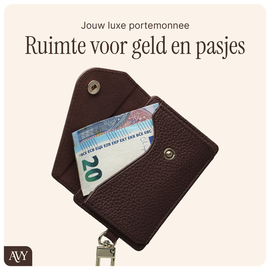 AVY Leren Wallet MagSafe Kaarthouder / Pasjeshouder Leather Chocolate afbeelding 2