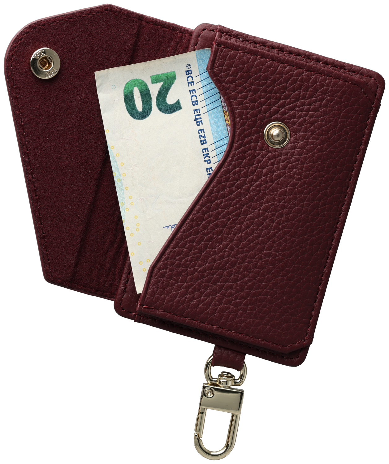 AVY Leren Wallet MagSafe Kaarthouder / Pasjeshouder Leather Burgundy afbeelding 5