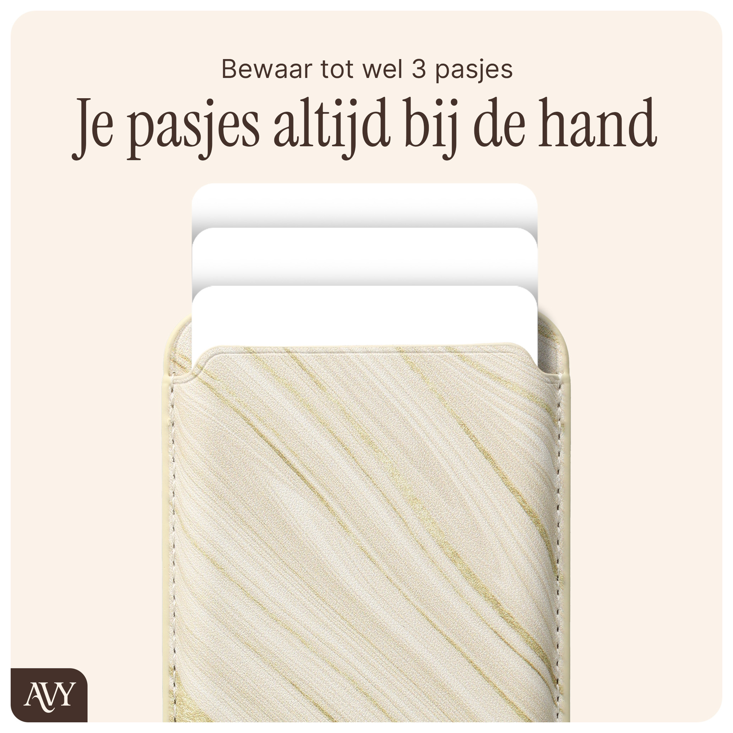 AVY Magnetische Wallet MagSafe Kaarthouder / Pasjeshouder Aurum Gold afbeelding 6