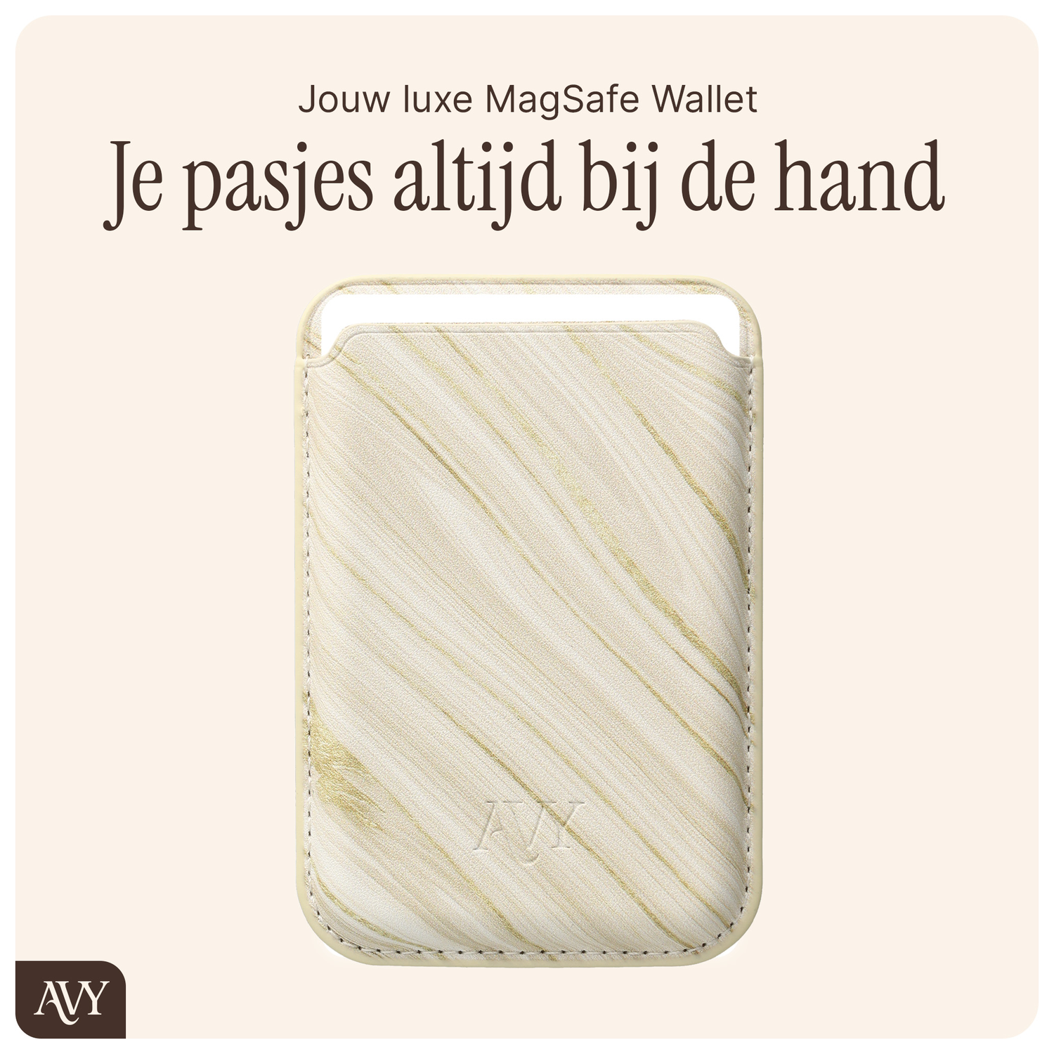 AVY Magnetische Wallet MagSafe Kaarthouder / Pasjeshouder Aurum Gold afbeelding 6