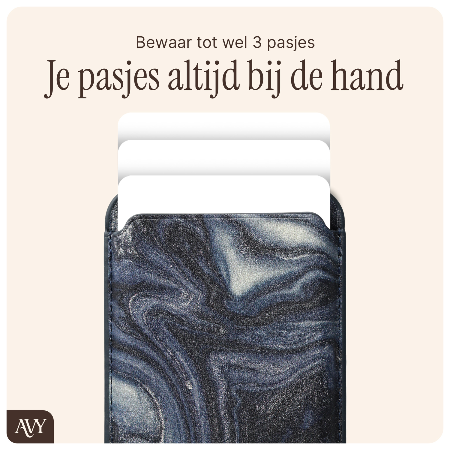 AVY Magnetische Wallet MagSafe Kaarthouder / Pasjeshouder Obscura Blue afbeelding 6