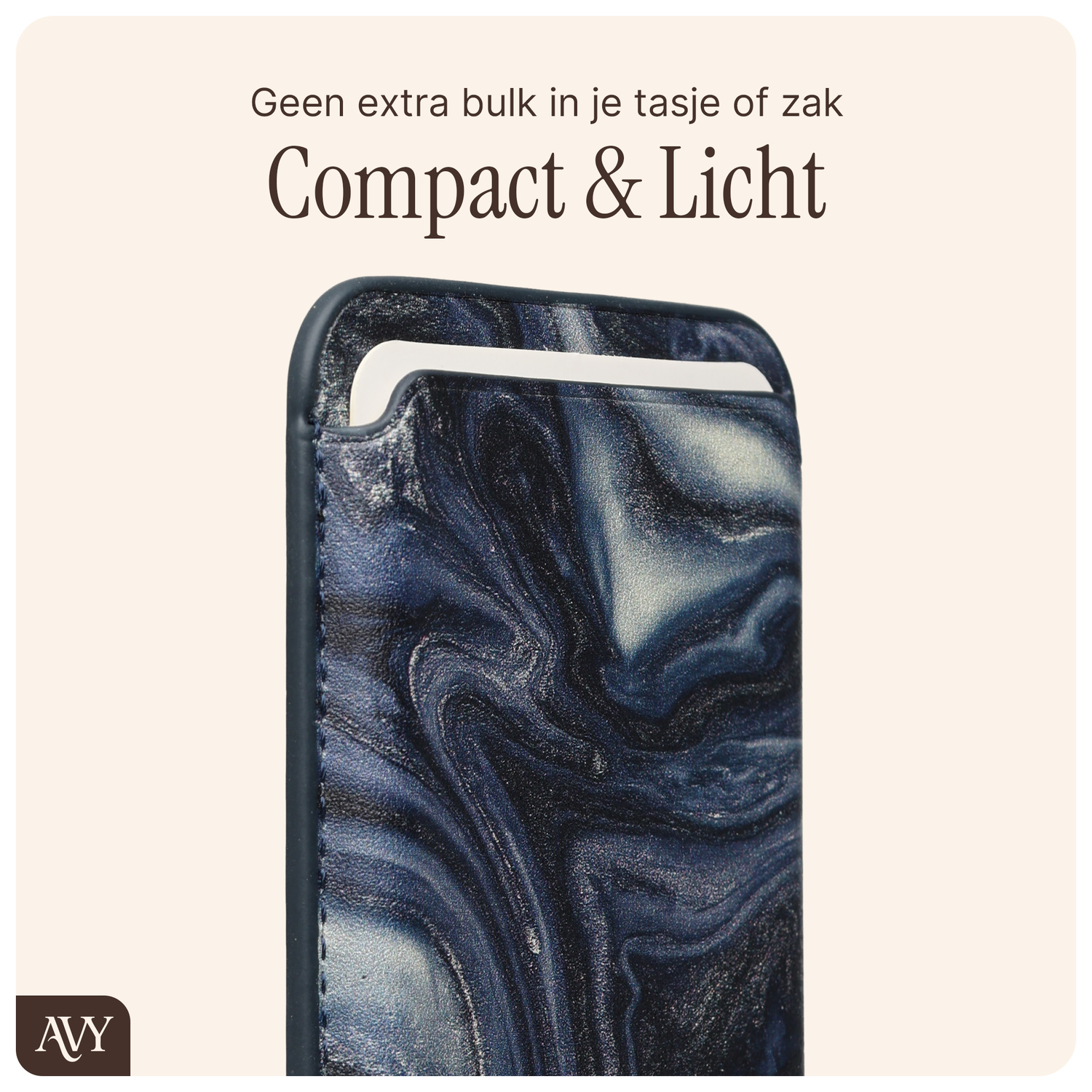 AVY Magnetische Wallet MagSafe Kaarthouder / Pasjeshouder Obscura Blue afbeelding 4