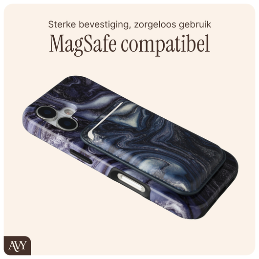 AVY Magnetische Wallet MagSafe Kaarthouder / Pasjeshouder Obscura Blue afbeelding 5