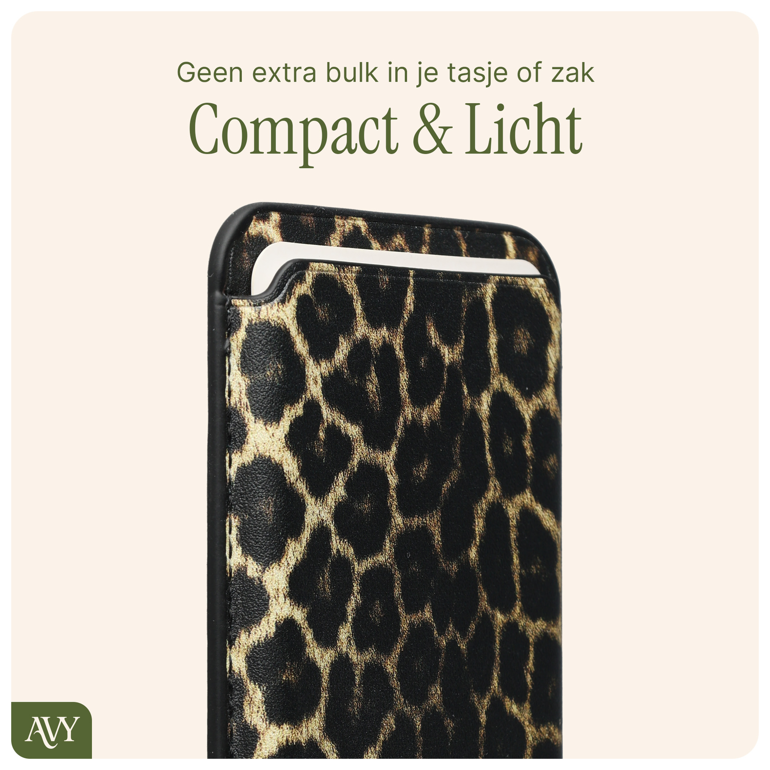 AVY Magnetische Wallet MagSafe Kaarthouder / Pasjeshouder Panthera Chic afbeelding 4