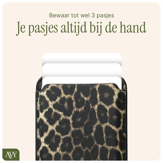 AVY Magnetische Wallet MagSafe Kaarthouder / Pasjeshouder Panthera Chic afbeelding 6