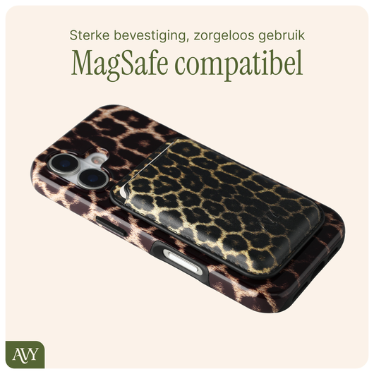 AVY Magnetische Wallet MagSafe Kaarthouder / Pasjeshouder Panthera Chic afbeelding 5