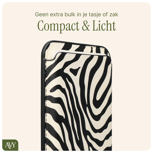 AVY Magnetische Wallet MagSafe Kaarthouder / Pasjeshouder Serengeti Zebra afbeelding 5