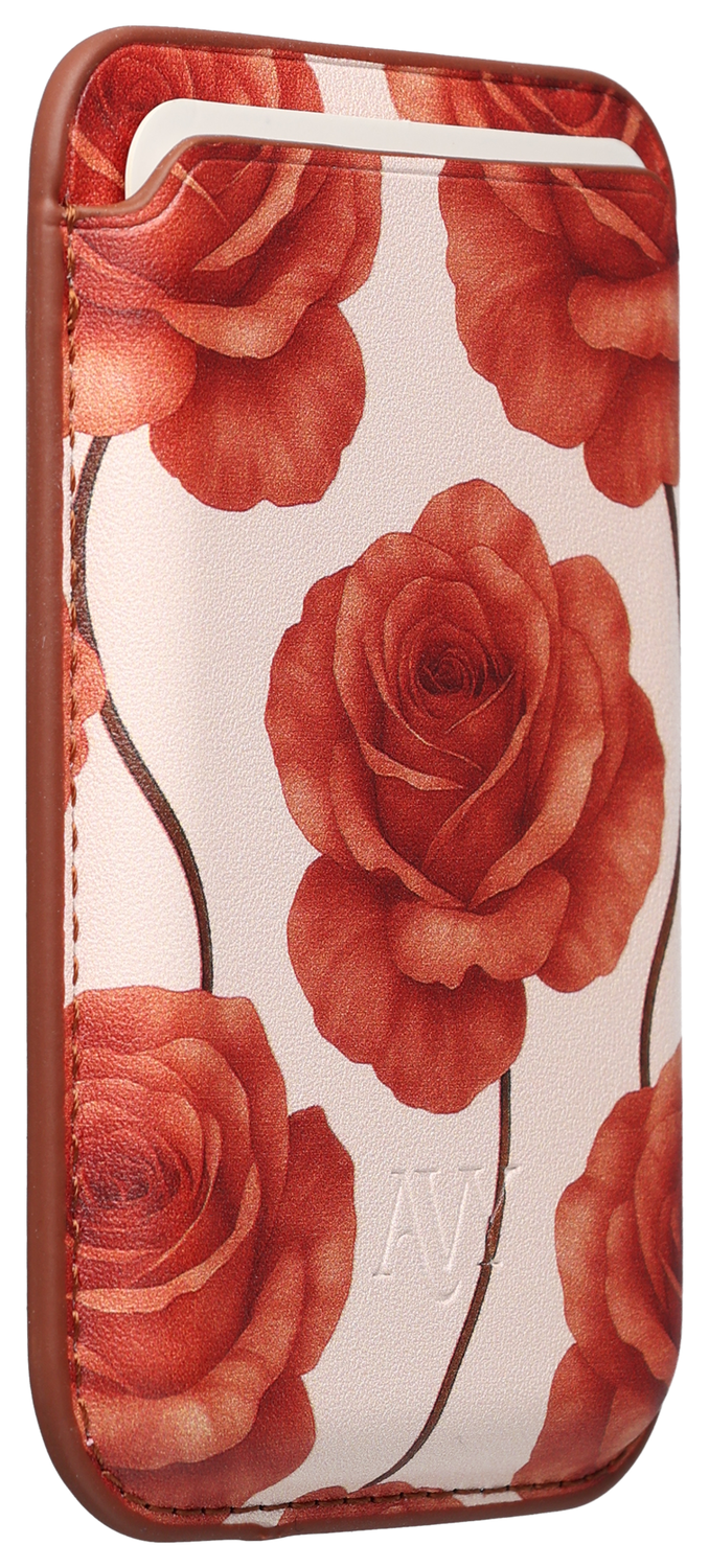AVY Magnetische Wallet MagSafe Kaarthouder / Pasjeshouder Botanique Roses afbeelding 2
