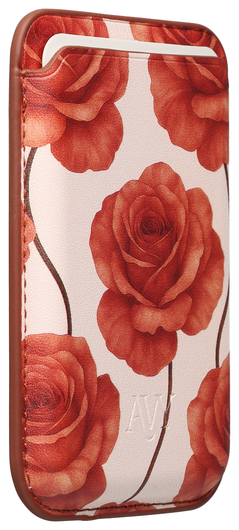 AVY Magnetische Wallet MagSafe Kaarthouder / Pasjeshouder Botanique Roses afbeelding 2