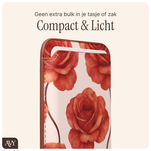 AVY Magnetische Wallet MagSafe Kaarthouder / Pasjeshouder Botanique Roses afbeelding 4