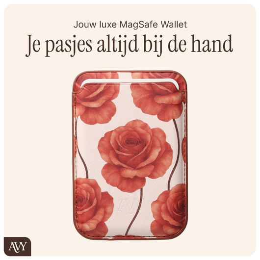 AVY Magnetische Wallet MagSafe Kaarthouder / Pasjeshouder Botanique Roses afbeelding 6