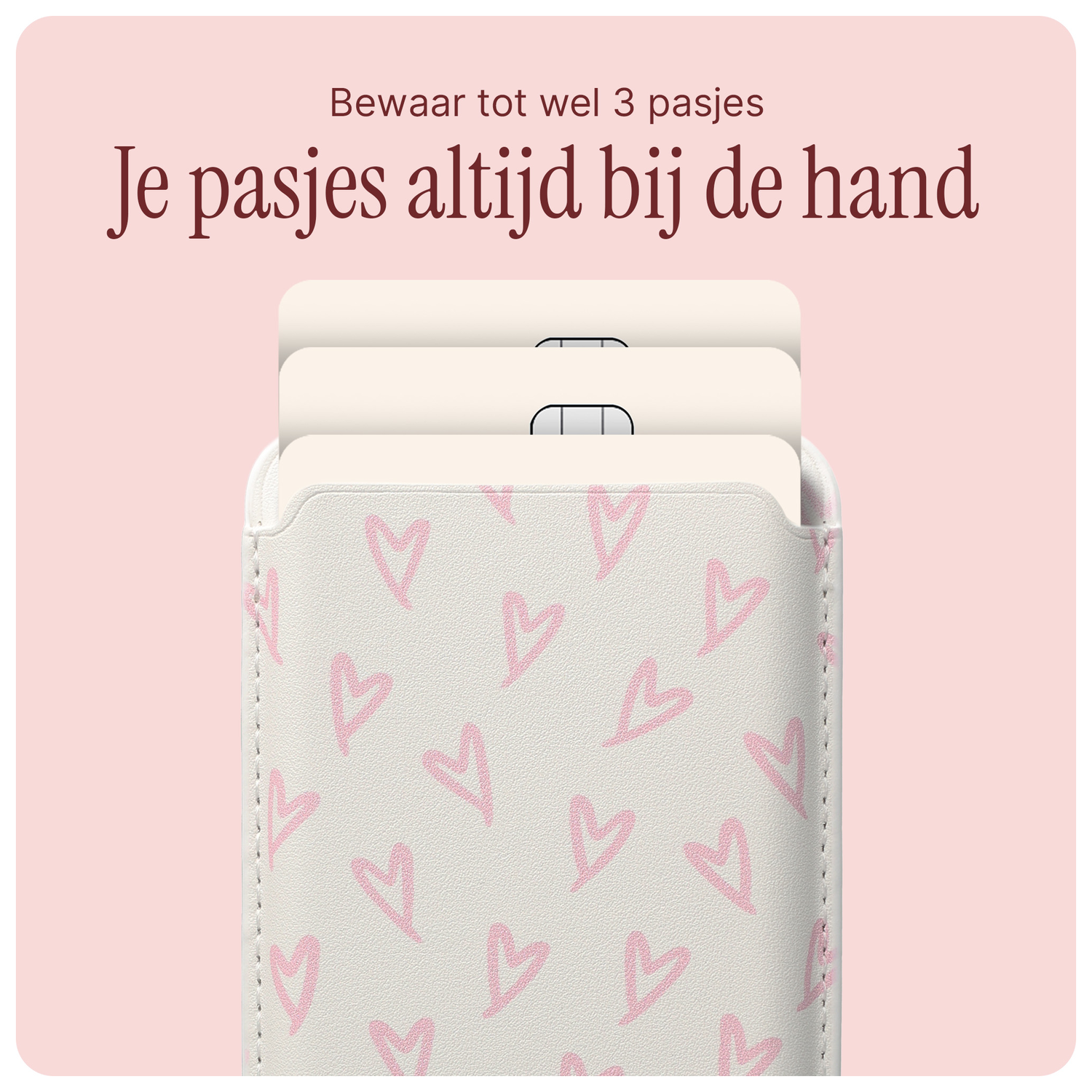 AVY Magnetische Wallet MagSafe Kaarthouder / Pasjeshouder Cupid Blush afbeelding 6