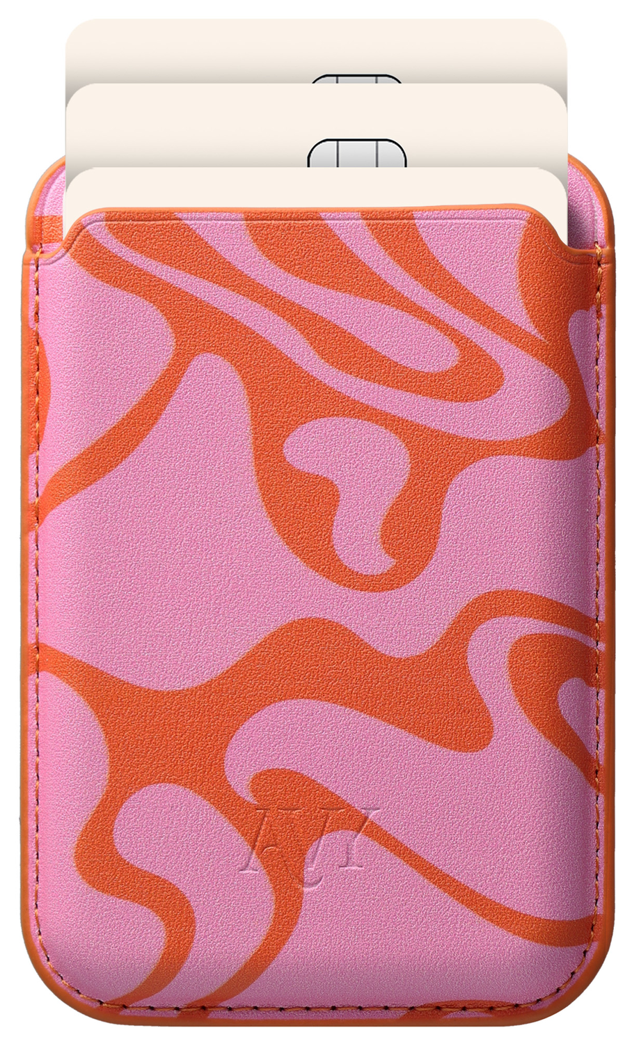 AVY Magnetische Wallet MagSafe Kaarthouder / Pasjeshouder Rosé Twist afbeelding 1