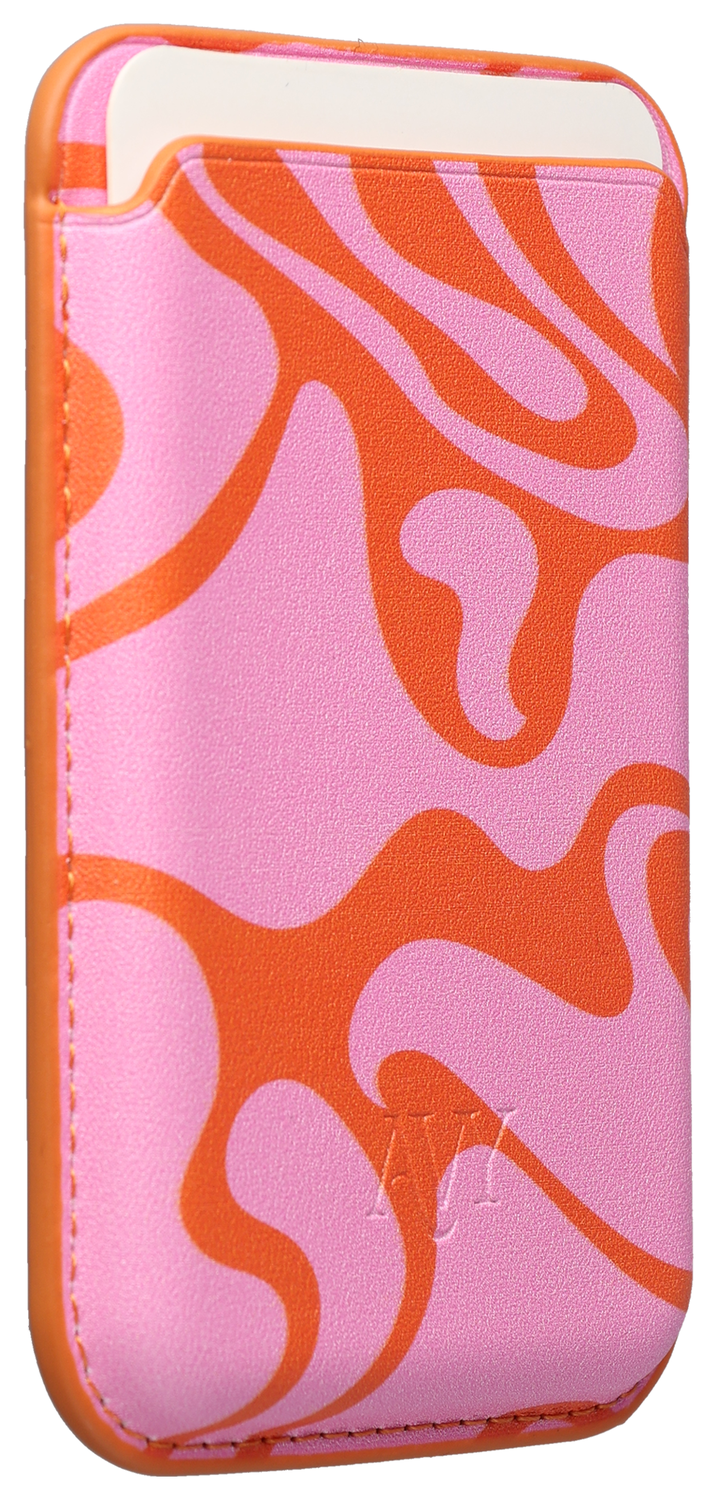 AVY Magnetische Wallet MagSafe Kaarthouder / Pasjeshouder Rosé Twist afbeelding 4