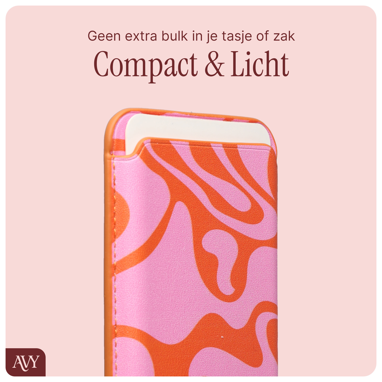 AVY Magnetische Wallet MagSafe Kaarthouder / Pasjeshouder Rosé Twist afbeelding 4