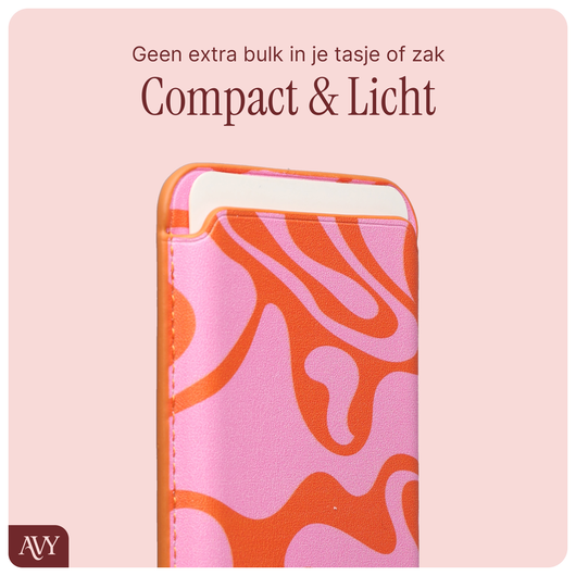 AVY Magnetische Wallet MagSafe Kaarthouder / Pasjeshouder Rosé Twist afbeelding 4