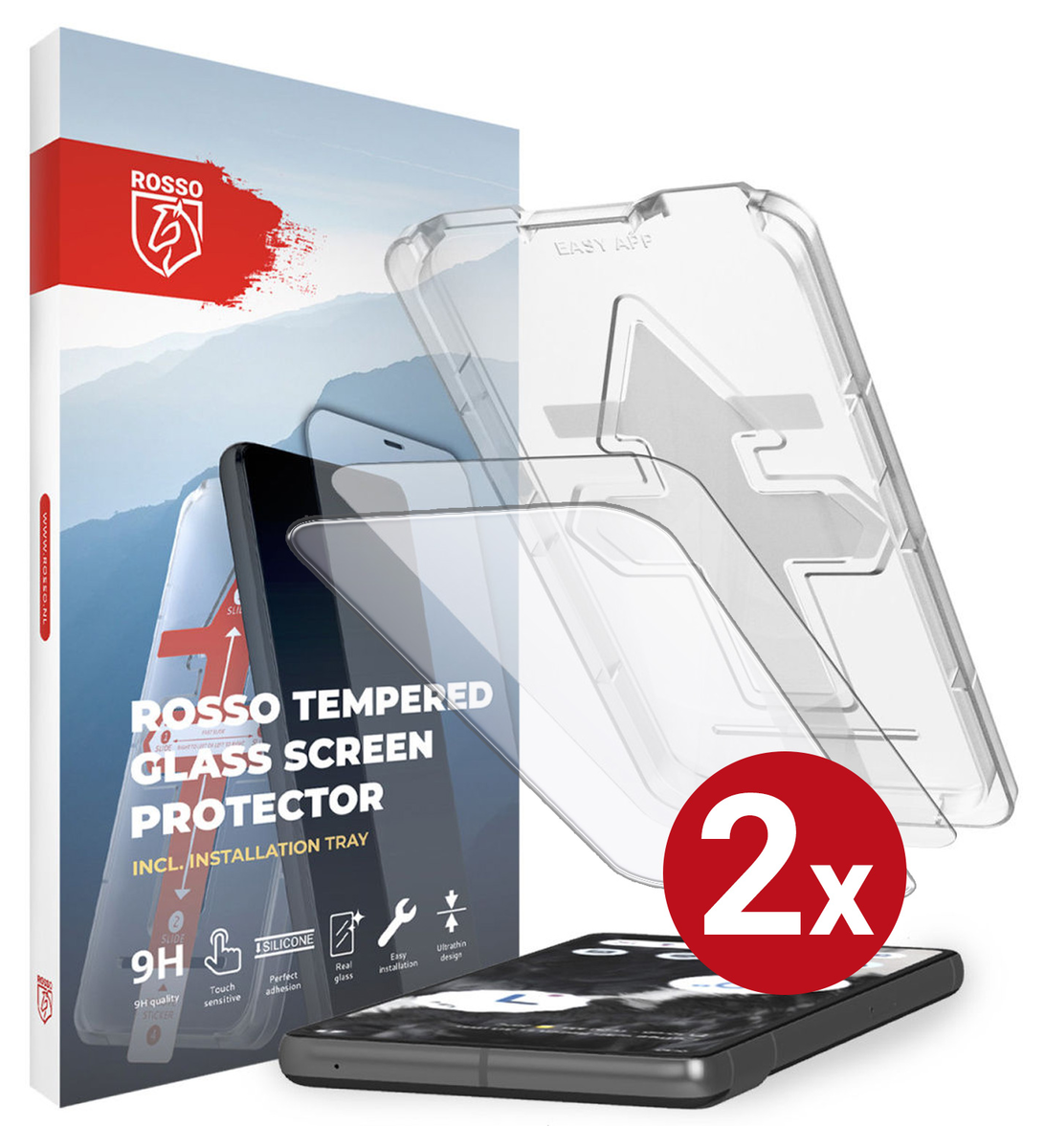 Rosso Google Pixel 7 Tempered Glass met Installatietray (2-Pack) afbeelding 12