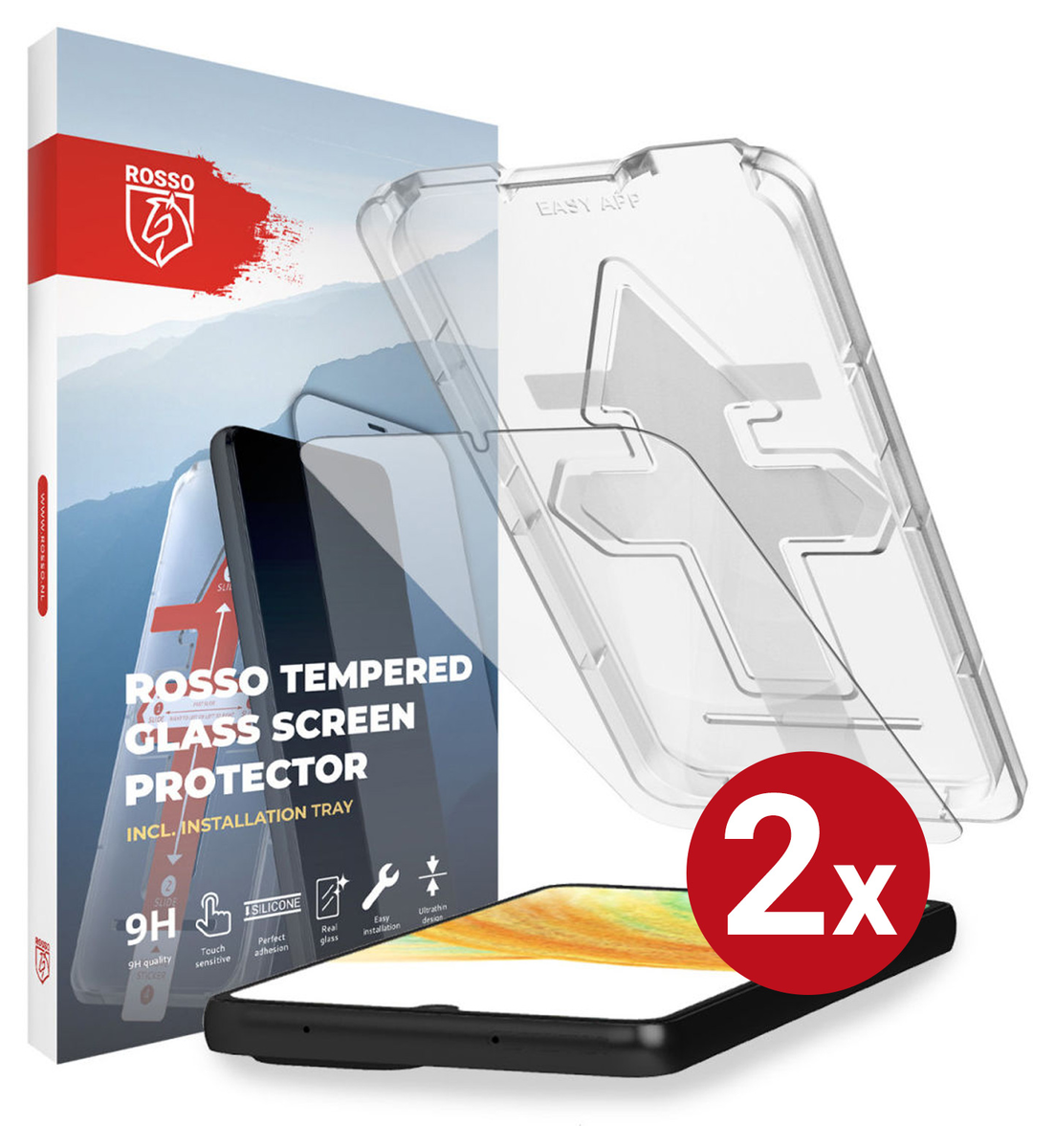 Rosso Samsung Galaxy A33 Tempered Glass met Installatietray (2-Pack) afbeelding 12