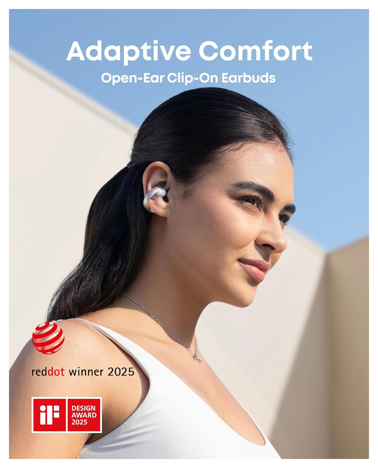Anker Soundcore Aeroclip Open-Ear Oordopjes True Wireless Bluetooth Wit afbeelding 2