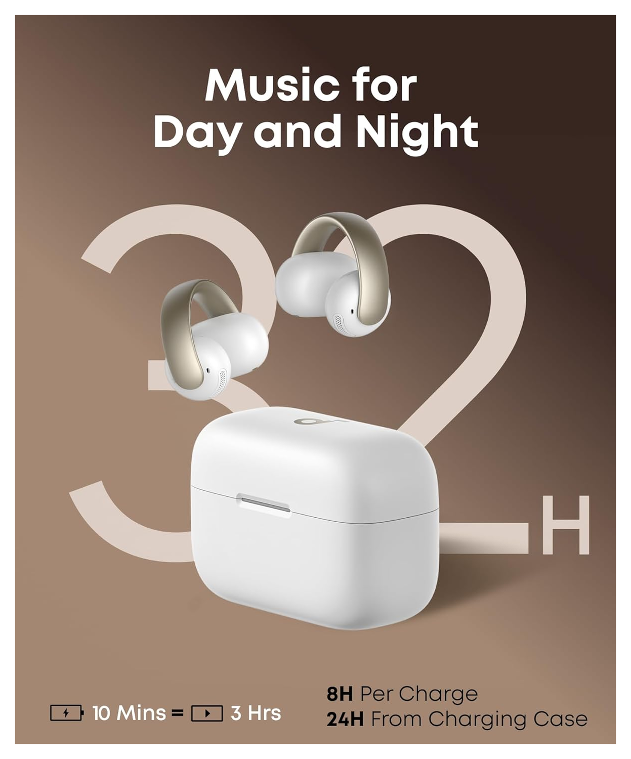 Anker Soundcore Aeroclip Open-Ear Oordopjes True Wireless Bluetooth Wit afbeelding 6