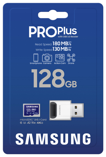 Samsung PRO Plus MicroSDXC Geheugenkaart 180MB/s met Adapter 128GB Blauw afbeelding 5