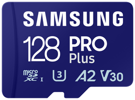 Samsung PRO Plus MicroSDXC Geheugenkaart 180MB/s met Adapter 128GB Blauw
