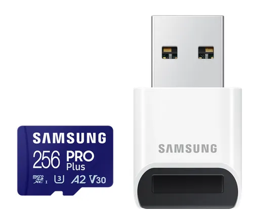 Samsung PRO Plus MicroSDXC Geheugenkaart 180MB/s met Adapter 256GB Blauw afbeelding 2