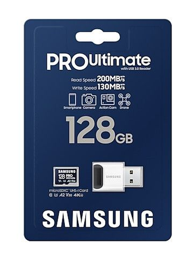 Samsung PRO Ultimate MicroSDXC Geheugenkaart 200MB/s met Adapter 128GB Blauw afbeelding 6
