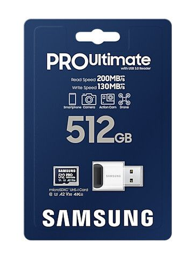 Samsung PRO Ultimate MicroSDXC Geheugenkaart 200MB/s met Adapter 512GB Blauw afbeelding 6