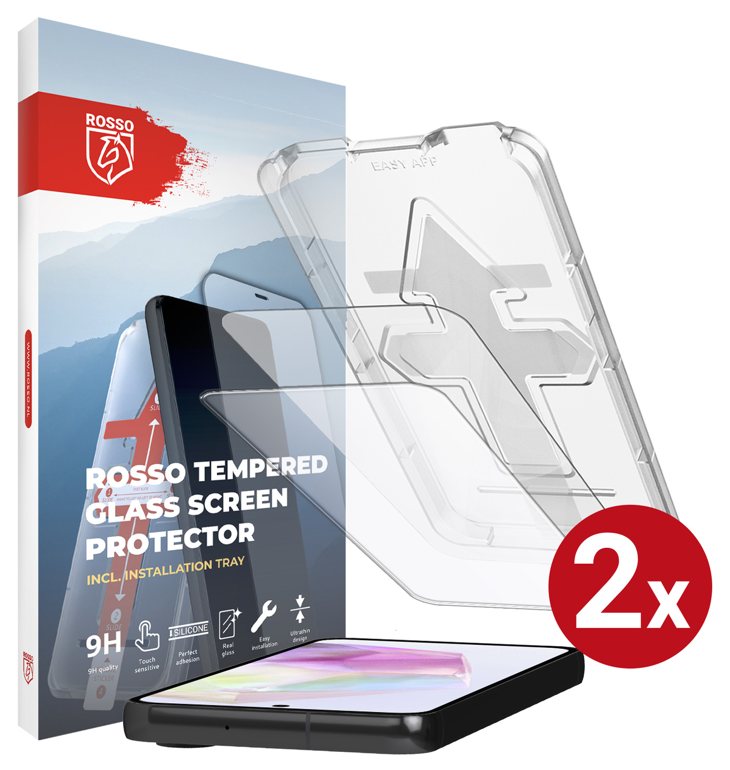 Rosso Samsung Galaxy A35 Tempered Glass met Installatietray (2-Pack) afbeelding 1