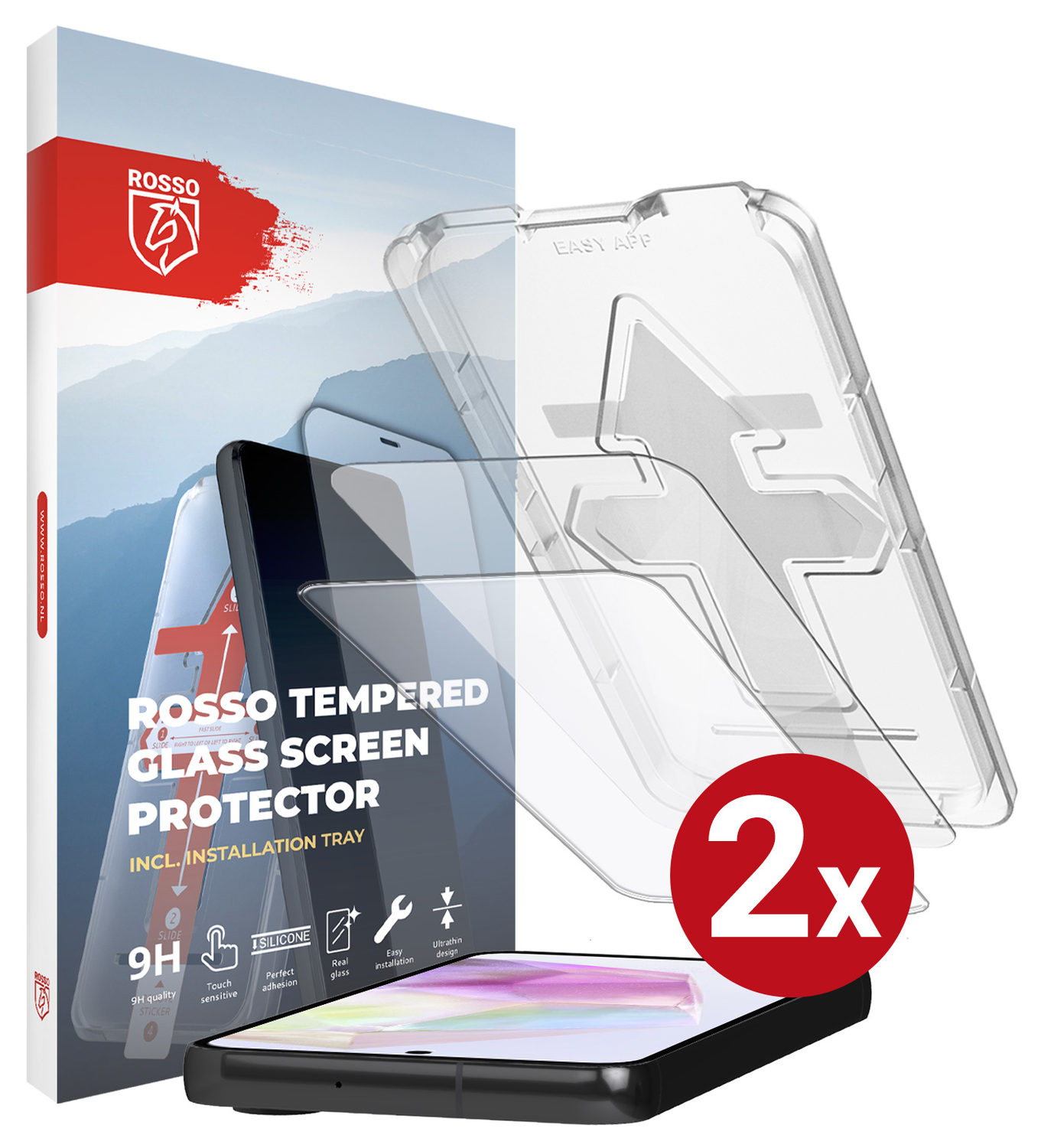 Rosso Samsung Galaxy A35 Tempered Glass met Installatietray (2-Pack) afbeelding 12