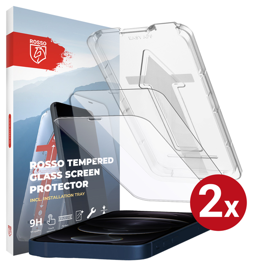 Rosso iPhone 12 Pro Max Tempered Glass met Installatietray (2-Pack) afbeelding 1