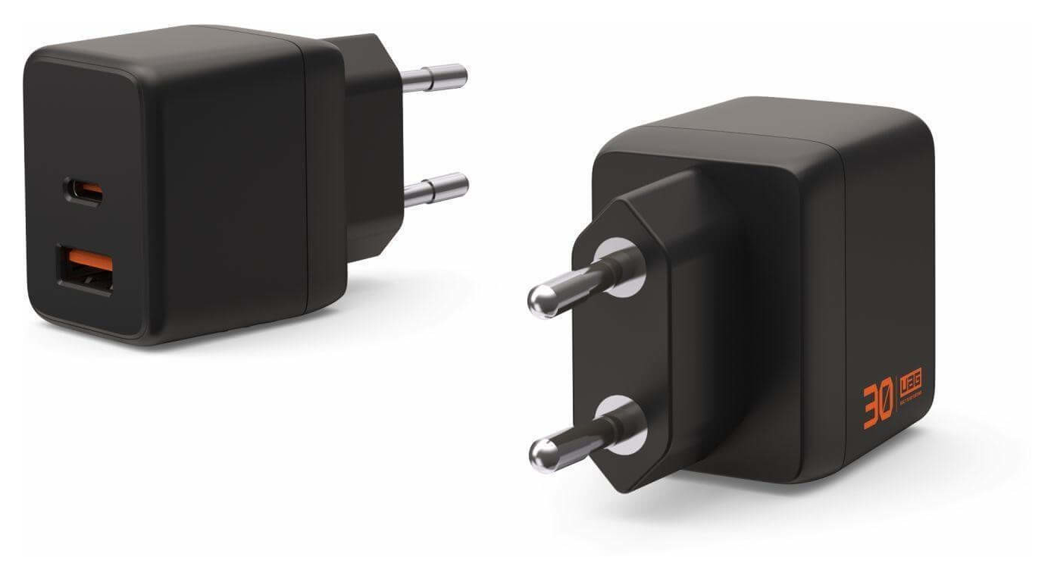 UAG SRGE 30W GaN Power Adapter USB-C/USB-A Snellader Zwart afbeelding 1