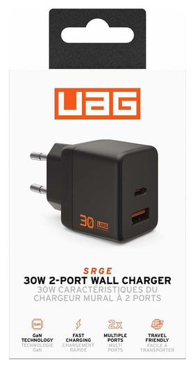 UAG SRGE 30W GaN Power Adapter USB-C/USB-A Snellader Zwart afbeelding 8