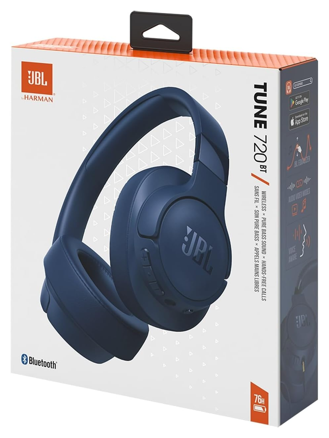 JBL Tune 720BT Draadloze Bluetooth Over-Ear Koptelefoon met 76u Batterij Blauw afbeelding 2