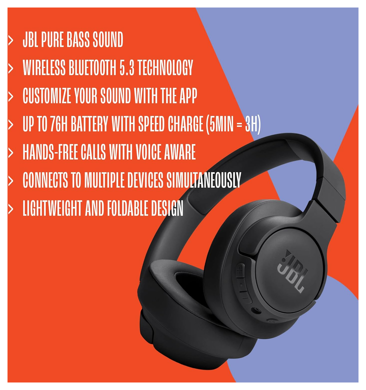 JBL Tune 720BT Koptelefoon Zwart afbeelding 7