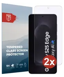 Rosso Samsung Galaxy S25 Edge 9H Tempered Glass 2-pack afbeelding