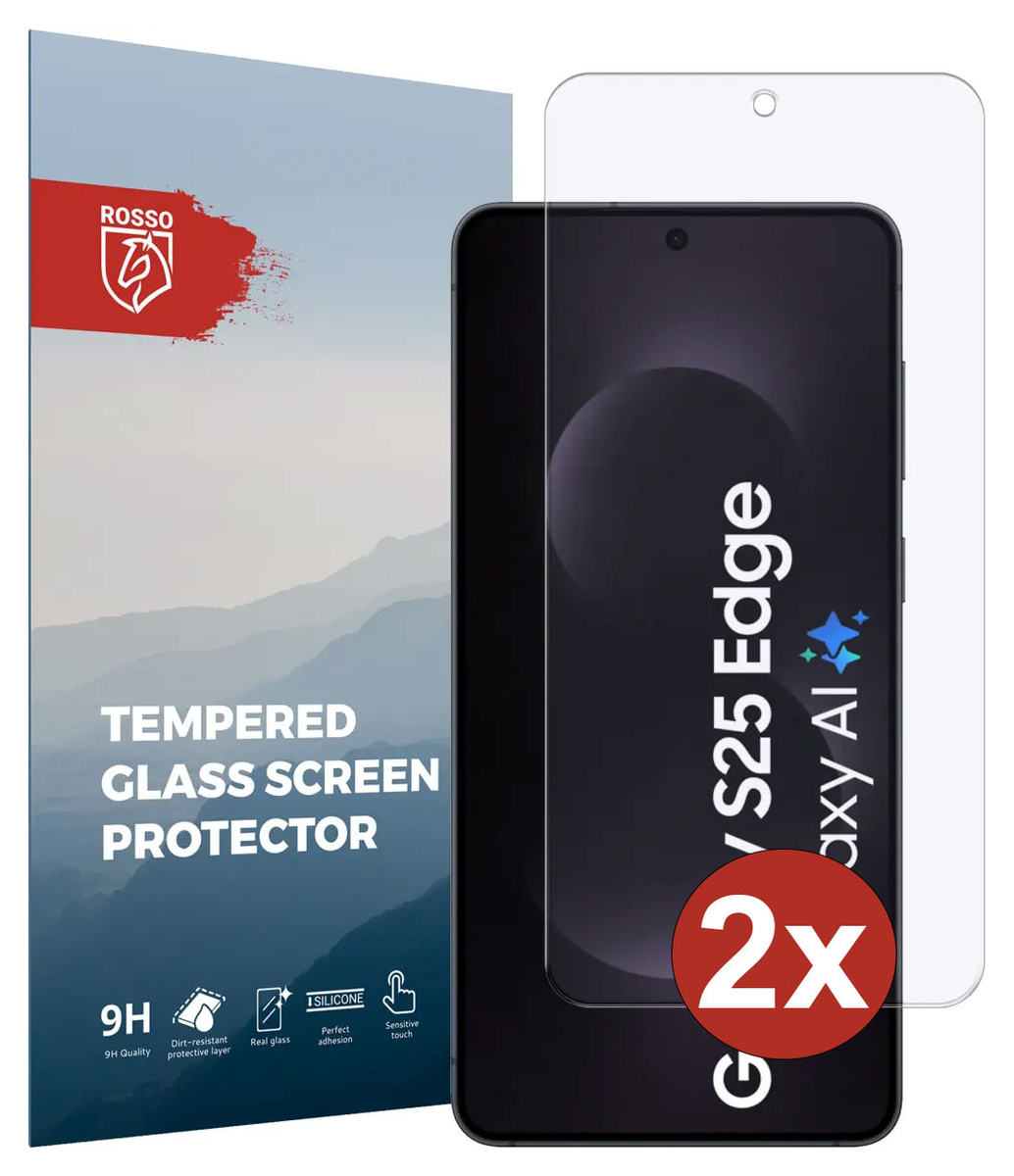 Rosso Samsung Galaxy S25 Edge 9H Tempered Glass 2-pack afbeelding 1