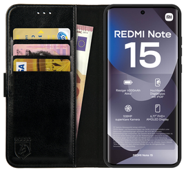 Rosso Element Xiaomi Redmi Note 15 Hoesje Book Case Wallet Zwart