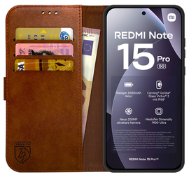 Rosso Element Xiaomi Redmi Note 15 Pro Hoesje Book Case Wallet Bruin