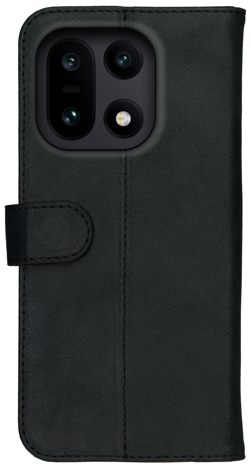 Rosso Deluxe OnePlus 15 Hoesje Echt Leer Book Case Zwart afbeelding 13