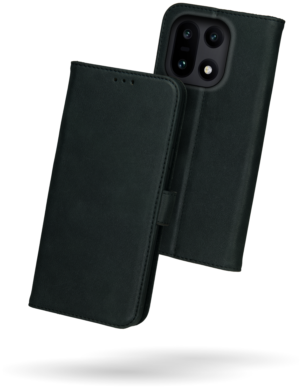 Rosso Deluxe OnePlus 15 Hoesje Echt Leer Book Case Zwart afbeelding 2