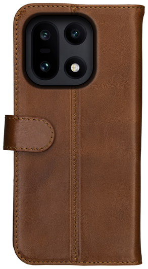 Rosso Deluxe OnePlus 15 Hoesje Echt Leer Book Case Bruin afbeelding 12