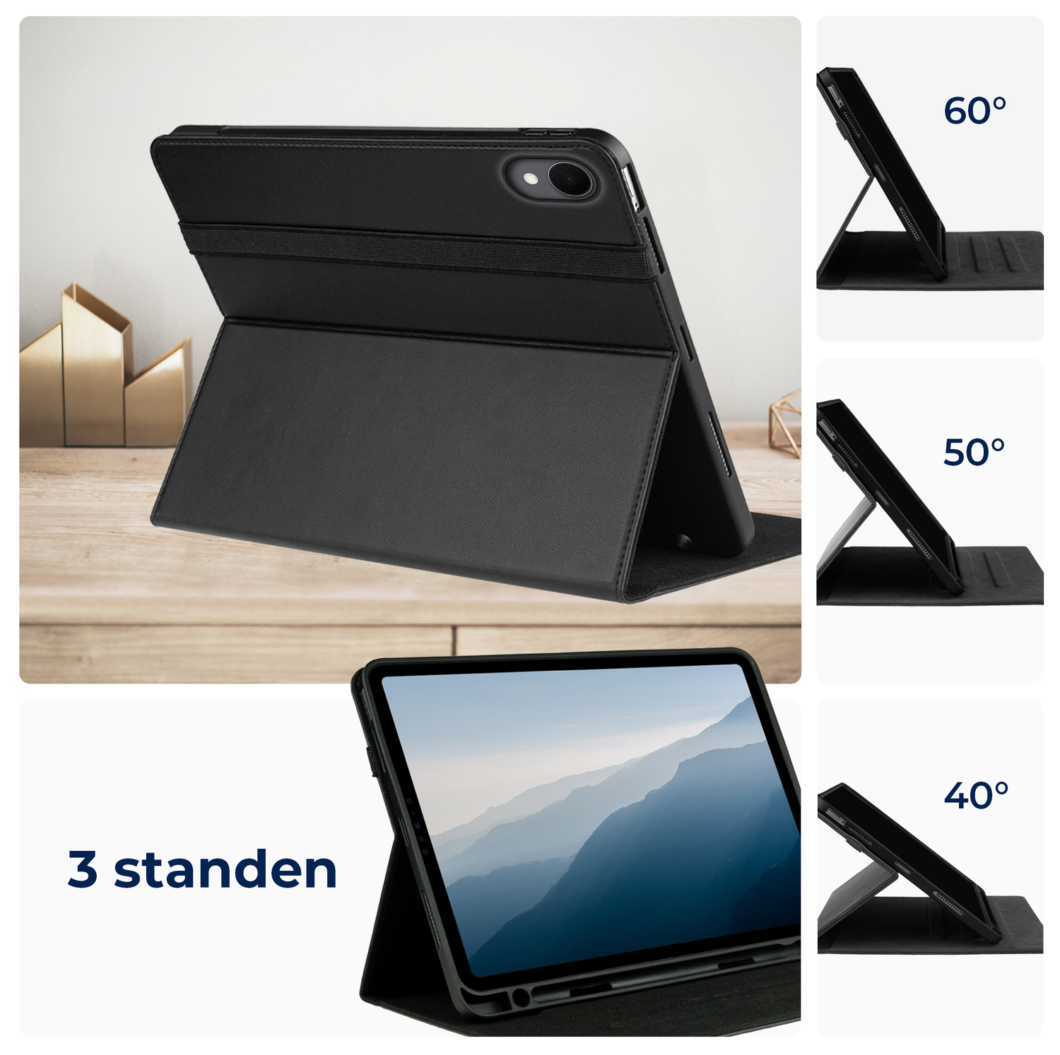 Rosso Element Samsung Galaxy Tab S11 Hoes Book Case Zwart afbeelding 2