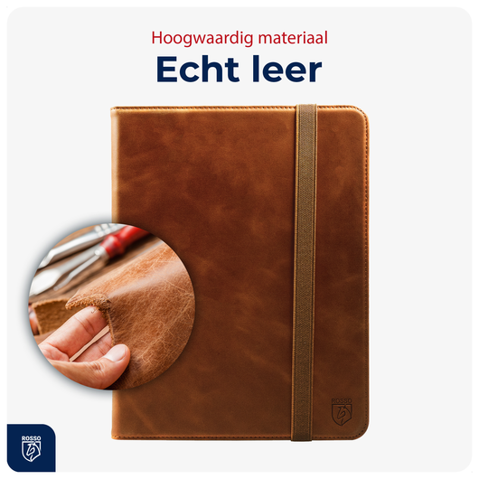 Rosso Deluxe Samsung Galaxy Tab S11 Hoes Book Case Echt Leer Bruin afbeelding 6